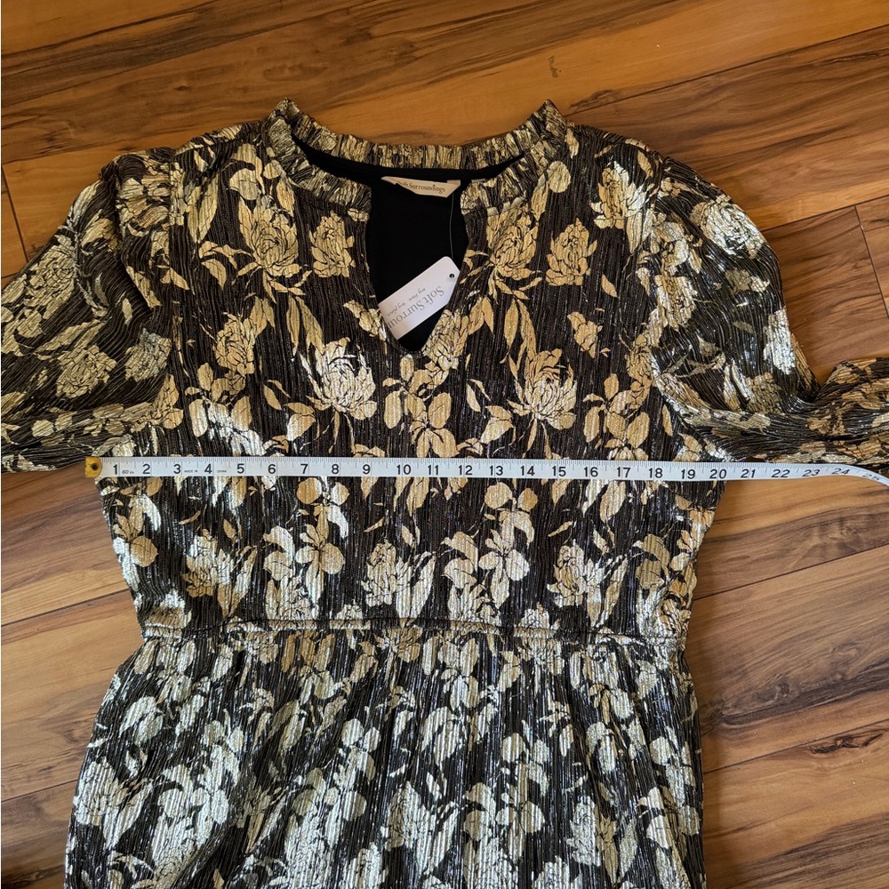 Soft Surroundings Black and Gold Floral Dress - Picture 9 of 11